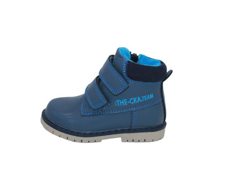 Ботинки Сказка для мальчиков синего цвета утеплённые. Фото 3