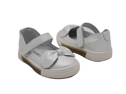 Туфли Sandalik для девочек белого цвета с бантиком Фото 2