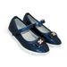 Туфли Загадка для девочек тёмно-синего цвета с перфорацией.