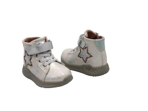 Ботинки Tom M для девочек серебряного цвета с принтом звезды утеплённые Фото 2