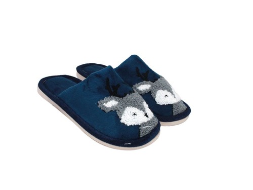 Тапочки Ok Shoes для мальчиков тёмно-синего цвета. Фото 1