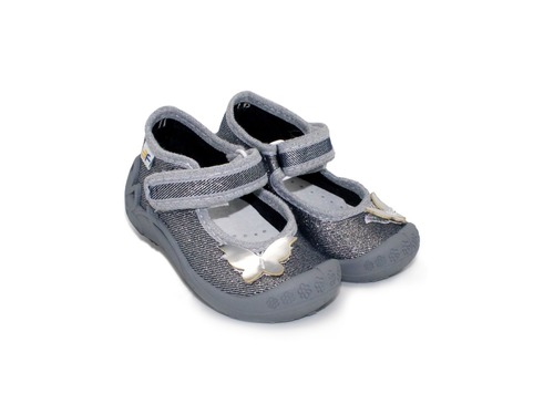 Тапочки Freedom For Feet для девочек серебрянные с бабочкой Фото 1