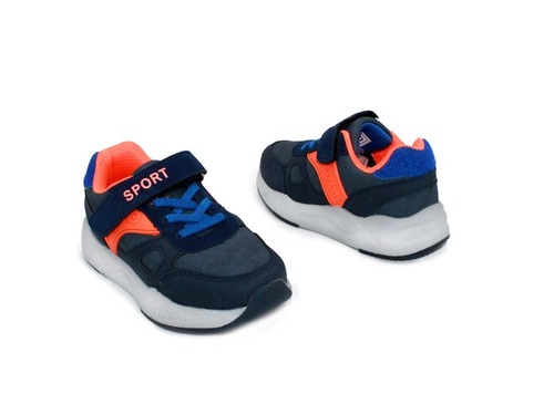 Кроссовки Tom M для мальчиков синие с оранжевыми вставками Фото 2