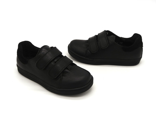 Туфли Sandalik черные натуральная кожа на двух липучках Фото 2