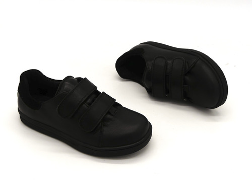 Туфли Sandalik черные натуральная кожа на двух липучках Фото 3