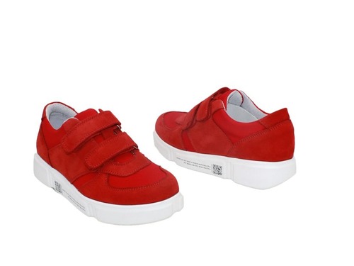 Туфли Sandalik для мальчиков красного цвета на липучках Фото 2