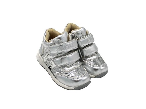 Кроссовки Clibee для девочек серебряного цвета утеплённые Фото 1