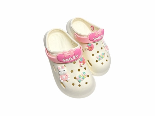 Крокси молочні з рожевим з джибітсами Babyshop Фото 1
