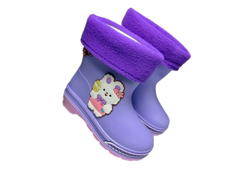 Чобітки фіолетові з рожевим ведмедик BBT Фото 1