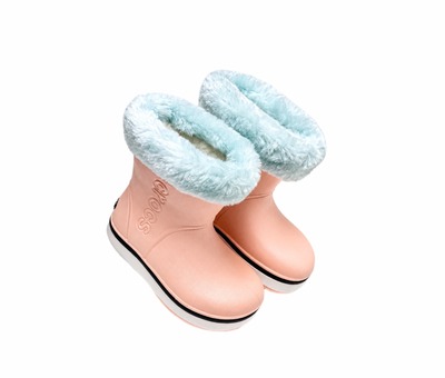 Чобітки персикові з утеплювачем Crocs