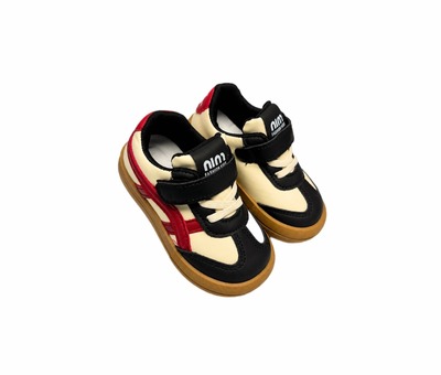 Кросівки бежеві з чорним та бордовим Fashion