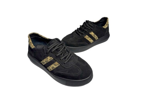 Кросівки чорні нат шкіра з тигровими вставками Bistfor Фото 3