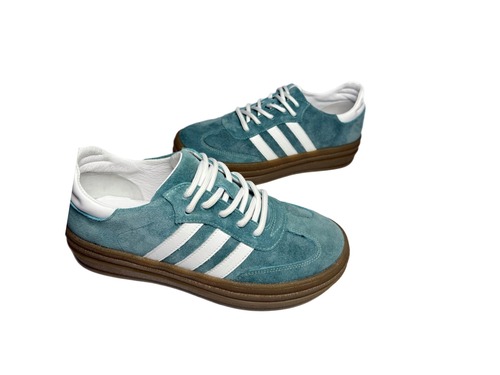 Кросівки смарагдові з білими полосками Bistfor Фото 3