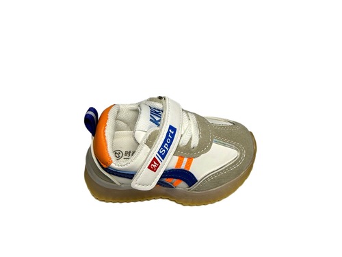 Кросівки біло бежеві з синім блимаючі N/M Фото 2