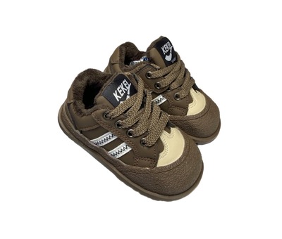 Кросівки шоколадні з білим  на флісі Yalike