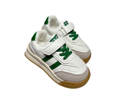 Кросівки білі з сірим з зеленими шнурками ТМТ