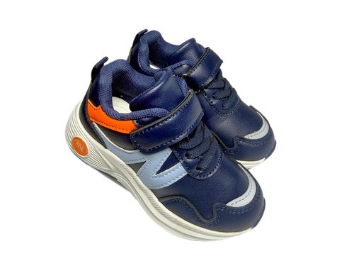 Кросівки темно сині з блакитним та помаранчевим OLQV Фото 1