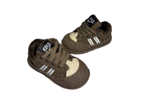 Кросівки шоколадні з білим  на флісі Yalike Фото 3