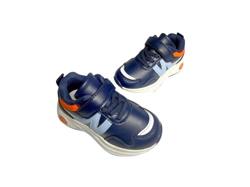 Кросівки темно сині з блакитним та помаранчевим OLQV Фото 3