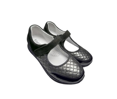 Туфли чорні  сріблясті нат шкіра Bistfor