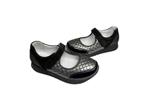 Туфли чорні  сріблясті нат шкіра Bistfor Фото 3