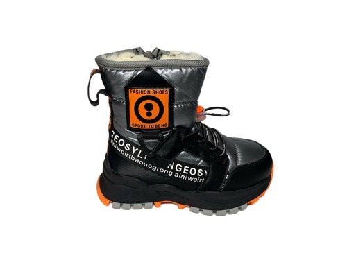 Дутики чорно з помаранчевим Cilin Shoes Фото 3