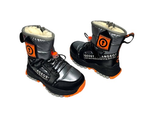 Дутики чорно з помаранчевим Cilin Shoes Фото 2
