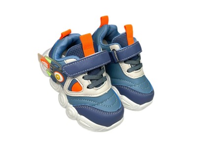 Кросівки блакитні з помаранчевим BBT