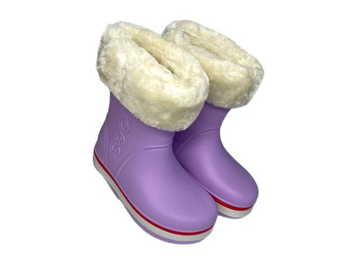 Чобітки бузкові з утеплювачем  Crocs Фото 1