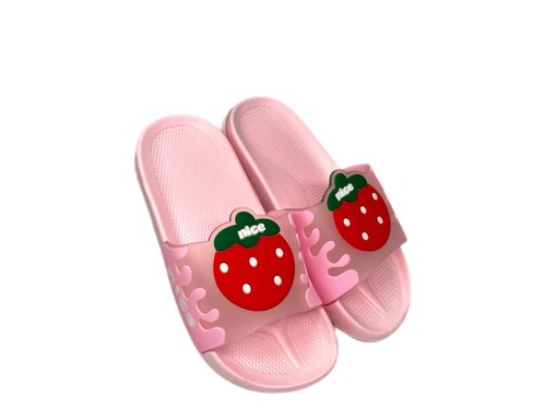 Капчики шльопанці рожеві з полуничкою Fdek shoes  Фото 1