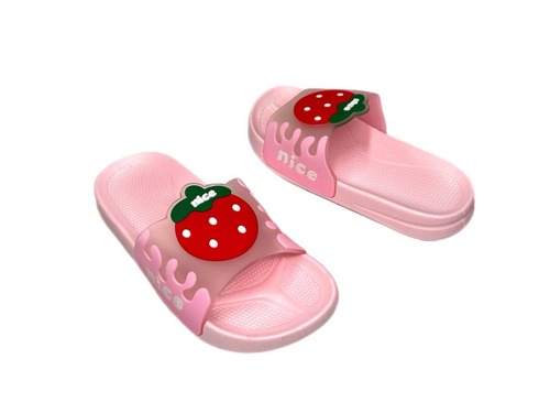 Капчики шльопанці рожеві з полуничкою Fdek shoes  Фото 2
