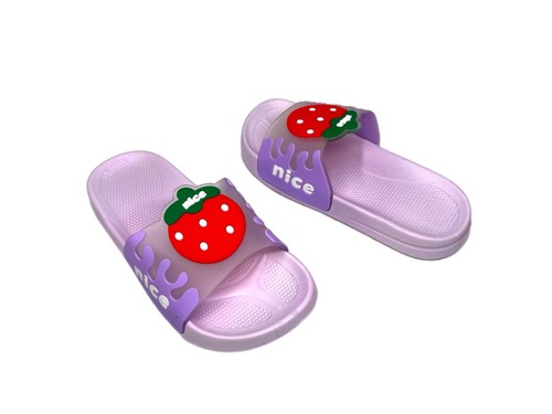 Капчики шльопанці фіолетові з полуничкою Fdek shoes  Фото 2