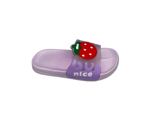 Капчики шльопанці фіолетові з полуничкою Fdek shoes  Фото 3