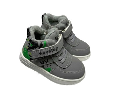 Черевики сірі з зеленим на флісі Weestep