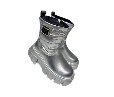 Черевики сріблясті хутро на високій підошві Clibee 