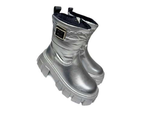 Черевики сріблясті хутро на високій підошві Clibee  Фото 1