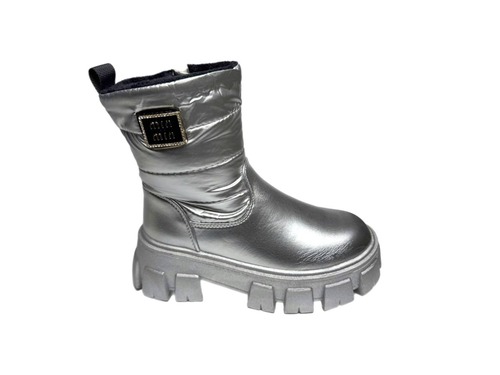 Черевики сріблясті хутро на високій підошві Clibee  Фото 2