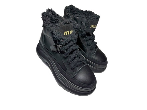 Черевики чорні на високій підошві Miu Miu Jordan Фото 1