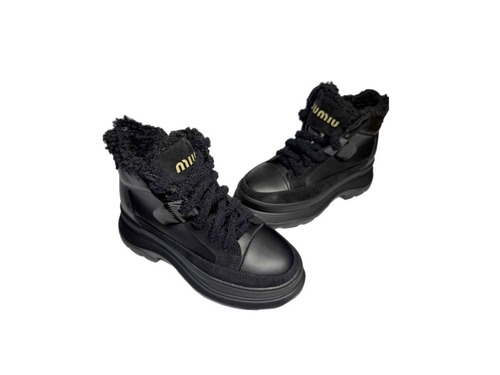 Черевики чорні на високій підошві Miu Miu Jordan Фото 3