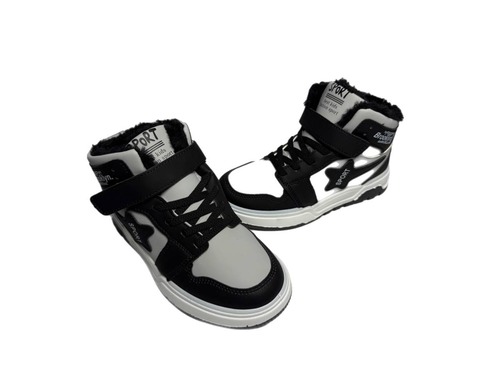 Черевики хайтопи сіро чорні з хутром Xifa Фото 3