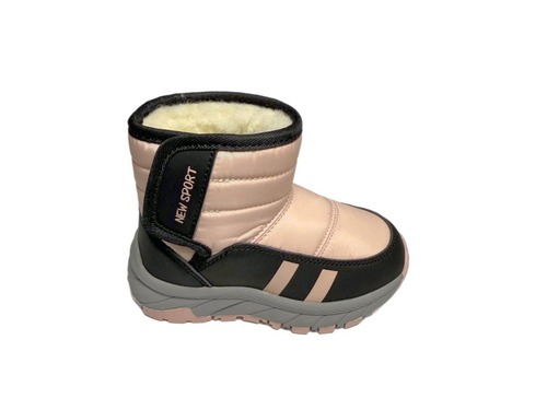 Дутики пудра з чорним спорт нат хутро BBT Фото 2