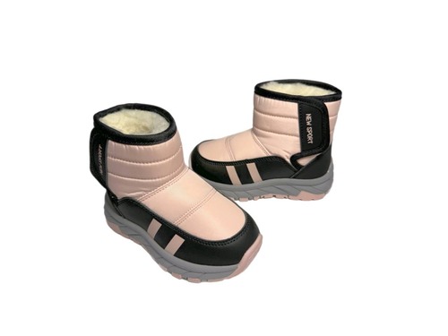 Дутики пудра з чорним спорт нат хутро BBT Фото 3