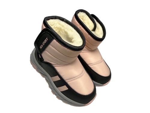 Дутики пудра з чорним спорт нат хутро BBT Фото 1