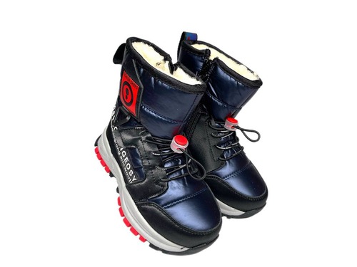 Дутики сині з червоною вставкою Cilin Shoes Фото 1