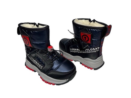 Дутики сині з червоною вставкою Cilin Shoes Фото 2