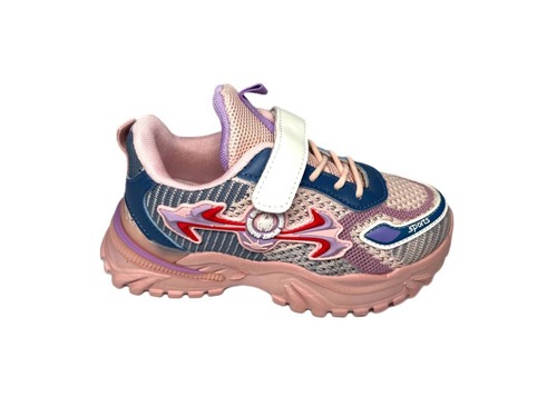Кросівки рожеві різнокольорові сітка Lilin shoes Фото 2