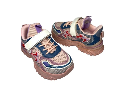 Кросівки рожеві різнокольорові сітка Lilin shoes Фото 3