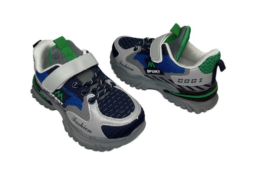 Кросівки сітка сіро з зеленим Lilin shoes  Фото 3