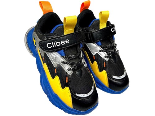 Кросівки чорні з жовтим на синій підошві  Clibee Фото 1