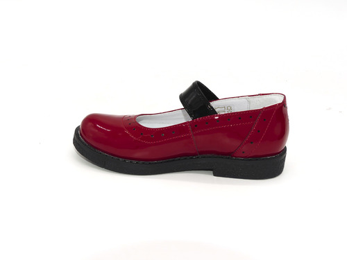 Туфли Sandalik красные с черной пряжкой Фото 4